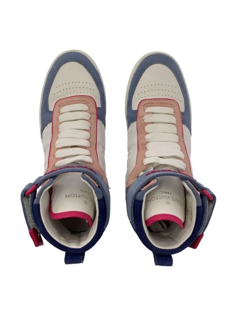 Louis Vuitton Leather Boon Box Line Logo High-cut Sneakers 34 1 2 White - Picture 4 of 8